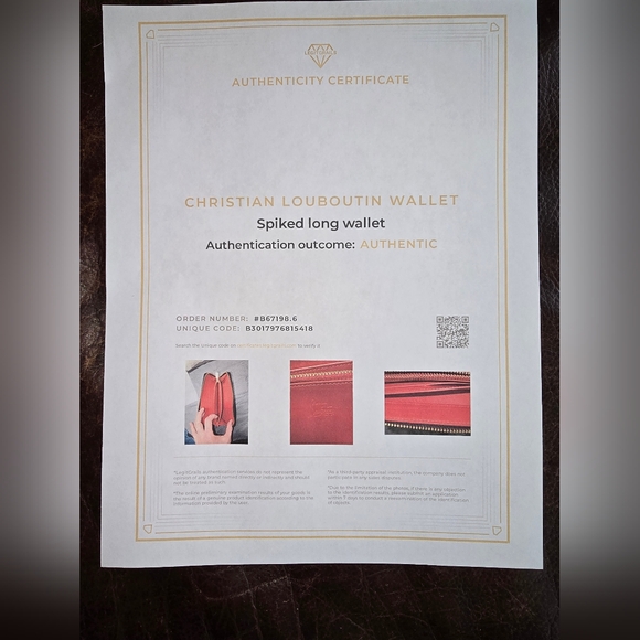 COA Christian Louboutin‎ Long  Leather Wallet. Black W/ Gold Studs EUC - Picture 11 of 11
